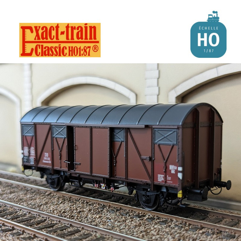 Gedeckter Güterwagen Gmmehs 56 (uv) mit Lüftungsklappe aus Aluminium DB Ep III HO Exact-Train EX20976 - Maketis Gedeckter Güterwagen Gmmehs 56 (uv) mit Lüftungsklappe aus Aluminium DB Ep III HO Exact-Train EX20976 - Maketis