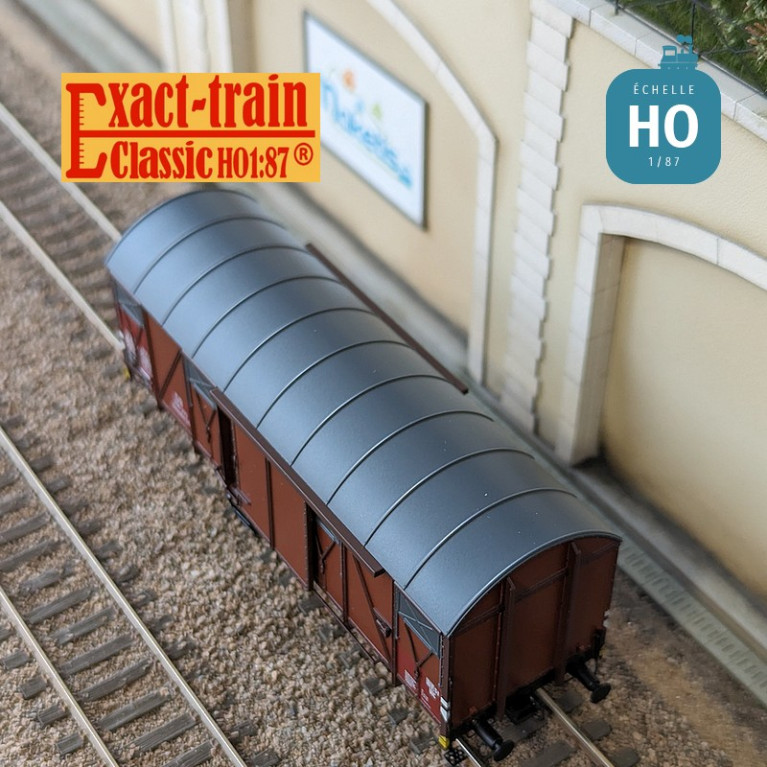 Gedeckter Güterwagen Gmmehs 56 (uv) mit Lüftungsklappe aus Aluminium DB Ep III HO Exact-Train EX20976 - Maketis Gedeckter Güterwagen Gmmehs 56 (uv) mit Lüftungsklappe aus Aluminium DB Ep III HO Exact-Train EX20976 - Maketis