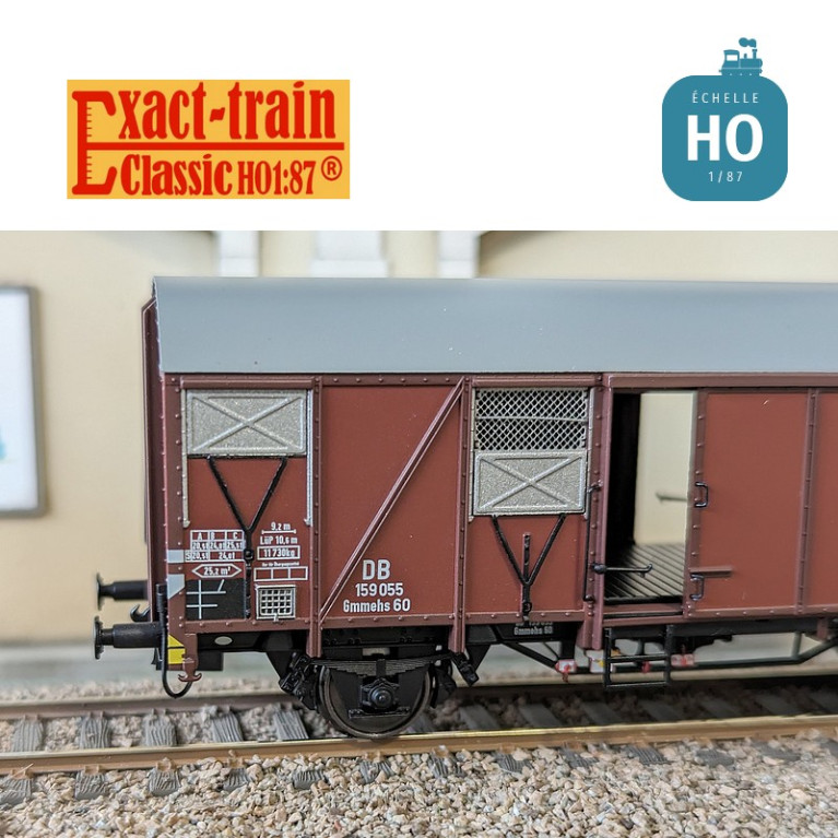 Wagon couvert Gmmehs 60 avec volet d'aération en aluminium DB Ep III HO Exact-Train EX21002 - Maketis Wagon couvert Gmmehs 60 avec volet d'aération en aluminium DB Ep III HO Exact-Train EX21002 - Maketis