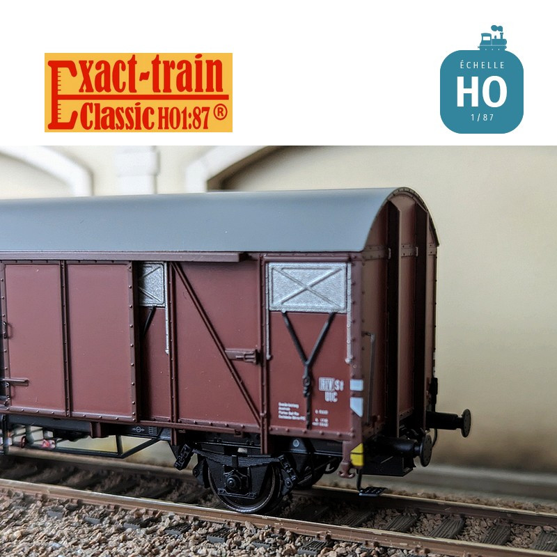 Wagon couvert Gmmehs 60 avec volet d'aération en aluminium DB Ep III HO Exact-Train EX21002 - Maketis