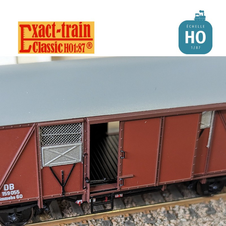 Wagon couvert Gmmehs 60 avec volet d'aération en aluminium DB Ep III HO Exact-Train EX21002 - Maketis Wagon couvert Gmmehs 60 avec volet d'aération en aluminium DB Ep III HO Exact-Train EX21002 - Maketis