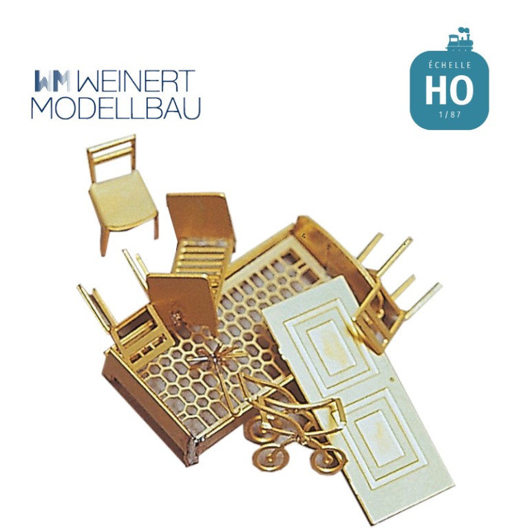 Encombrants (lit, porte, chaises, landau) HO Weinert 3210 - Maketis Encombrants (lit, porte, chaises, landau) HO Weinert 3210 - Maketis