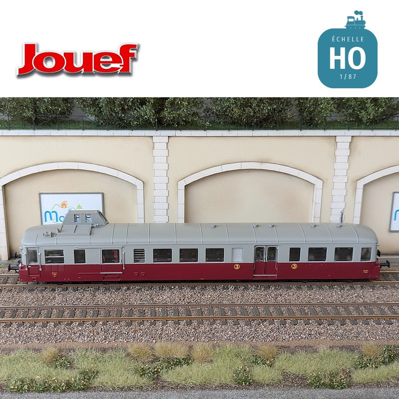 Autorail diesel X 3800 "Picasso" rouge rubis/gris perle SNCF Ep IIIb Analogique HO Jouef HJ2616 - Maketis