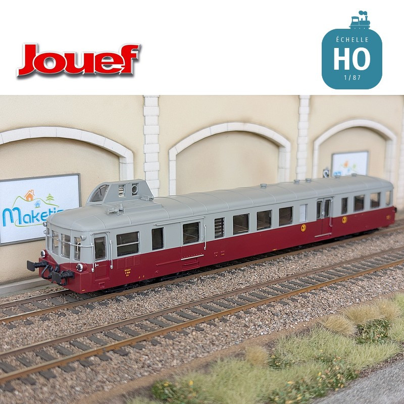 Autorail diesel X 3800 "Picasso" rouge rubis/gris perle SNCF Ep IIIb Analogique HO Jouef HJ2616 - Maketis