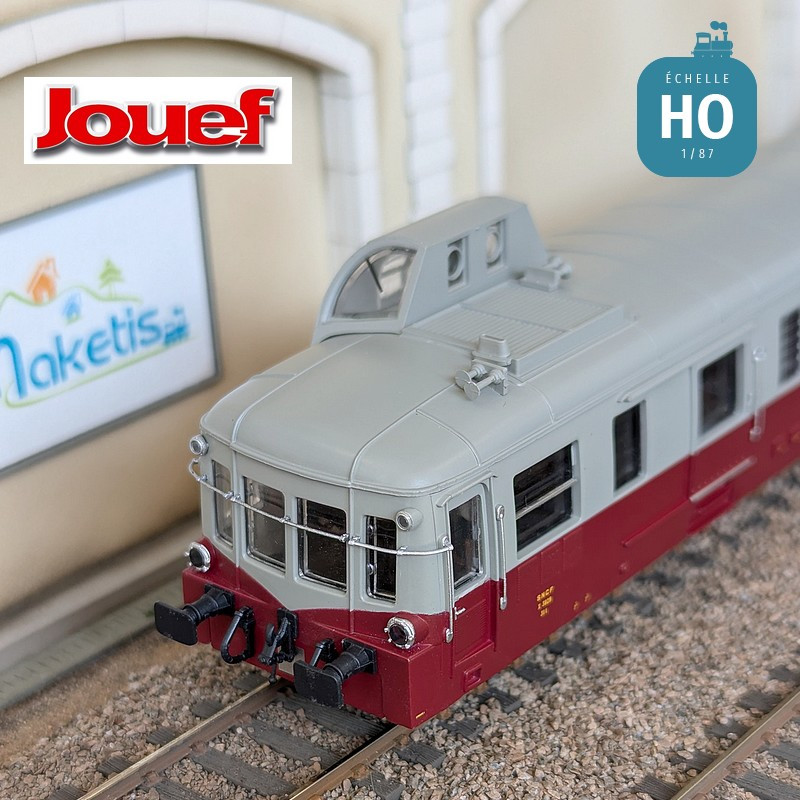 Autorail diesel X 3800 "Picasso" rouge rubis/gris perle SNCF Ep IIIb Analogique HO Jouef HJ2616 - Maketis