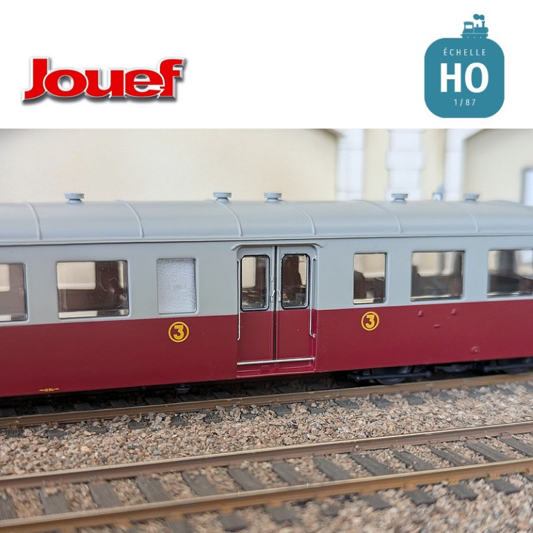 Autorail diesel X 3800 "Picasso" rouge rubis/gris perle SNCF Ep IIIb Analogique HO Jouef HJ2616 - Maketis Autorail diesel X 3800 "Picasso" rouge rubis/gris perle SNCF Ep IIIb Analogique HO Jouef HJ2616 - Maketis