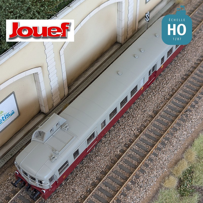 Autorail diesel X 3800 "Picasso" rouge rubis/gris perle SNCF Ep IIIb Analogique HO Jouef HJ2616 - Maketis