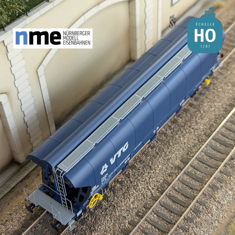 Grain wagon Tagnpps 102m3 VTG blue vertical welds 2 hoppers Ep VI HO NME 504633 - Maketis Grain wagon Tagnpps 102m3 VTG blue vertical welds 2 hoppers Ep VI HO NME 504633 - Maketis
