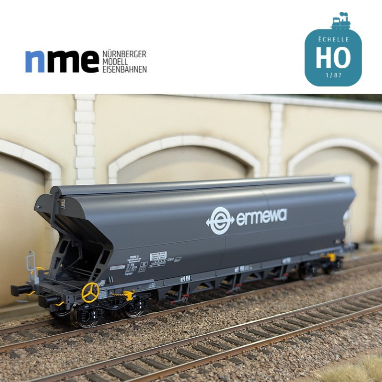 Wagon céréalier Tagnpps 101m3 ERMEWA gris foncé Ep VI HO NME 514608 - Maketis Wagon céréalier Tagnpps 101m3 ERMEWA gris foncé Ep VI HO NME 514608 - Maketis