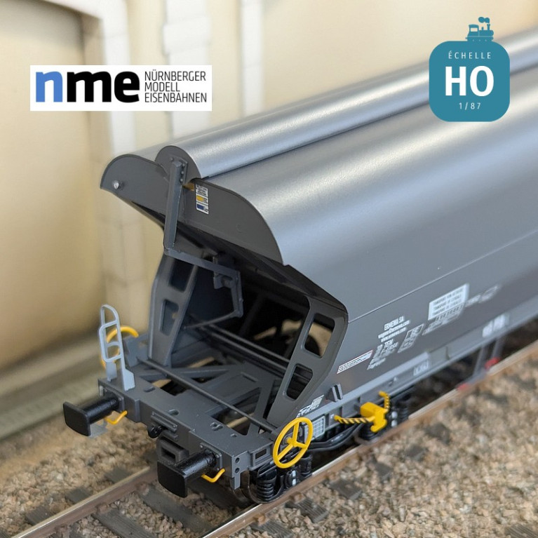 Wagon céréalier Tagnpps 101m3 ERMEWA gris foncé Ep VI HO NME 514608 - Maketis Wagon céréalier Tagnpps 101m3 ERMEWA gris foncé Ep VI HO NME 514608 - Maketis