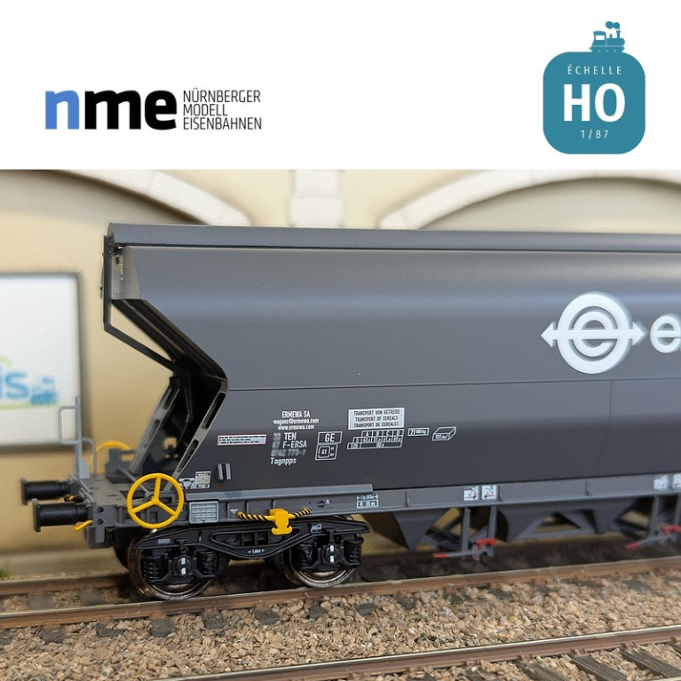 Wagon céréalier Tagnpps 101m3 ERMEWA gris foncé Ep VI HO NME 514608 - Maketis Wagon céréalier Tagnpps 101m3 ERMEWA gris foncé Ep VI HO NME 514608 - Maketis