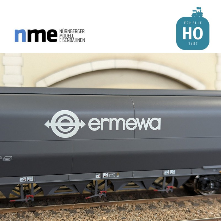 Wagon céréalier Tagnpps 101m3 ERMEWA gris foncé Ep VI HO NME 514608 - Maketis Wagon céréalier Tagnpps 101m3 ERMEWA gris foncé Ep VI HO NME 514608 - Maketis