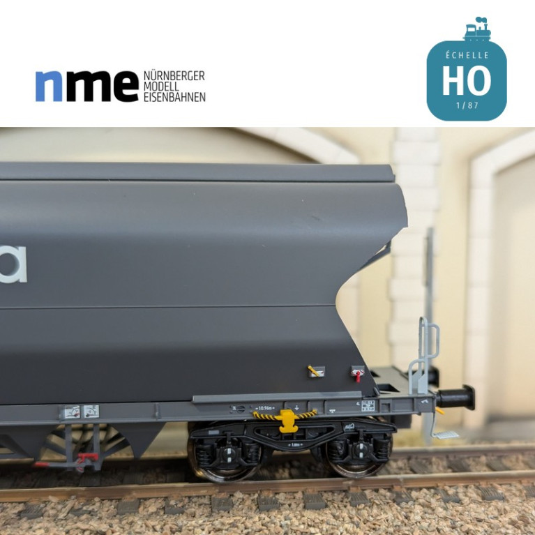 Wagon céréalier Tagnpps 101m3 ERMEWA gris foncé Ep VI HO NME 514608 - Maketis Wagon céréalier Tagnpps 101m3 ERMEWA gris foncé Ep VI HO NME 514608 - Maketis