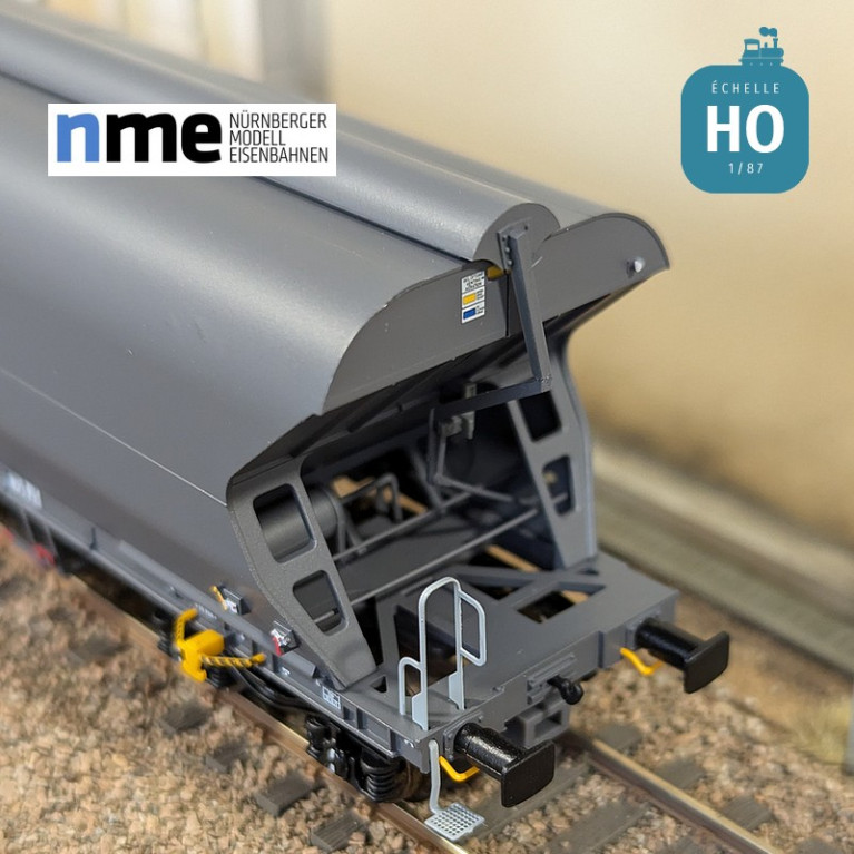 Wagon céréalier Tagnpps 101m3 ERMEWA gris foncé Ep VI HO NME 514608 - Maketis Wagon céréalier Tagnpps 101m3 ERMEWA gris foncé Ep VI HO NME 514608 - Maketis