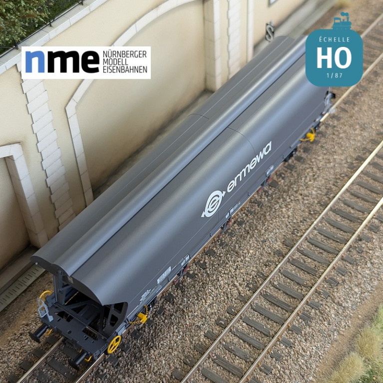 Wagon céréalier Tagnpps 101m3 ERMEWA gris foncé Ep VI HO NME 514608 - Maketis Wagon céréalier Tagnpps 101m3 ERMEWA gris foncé Ep VI HO NME 514608 - Maketis