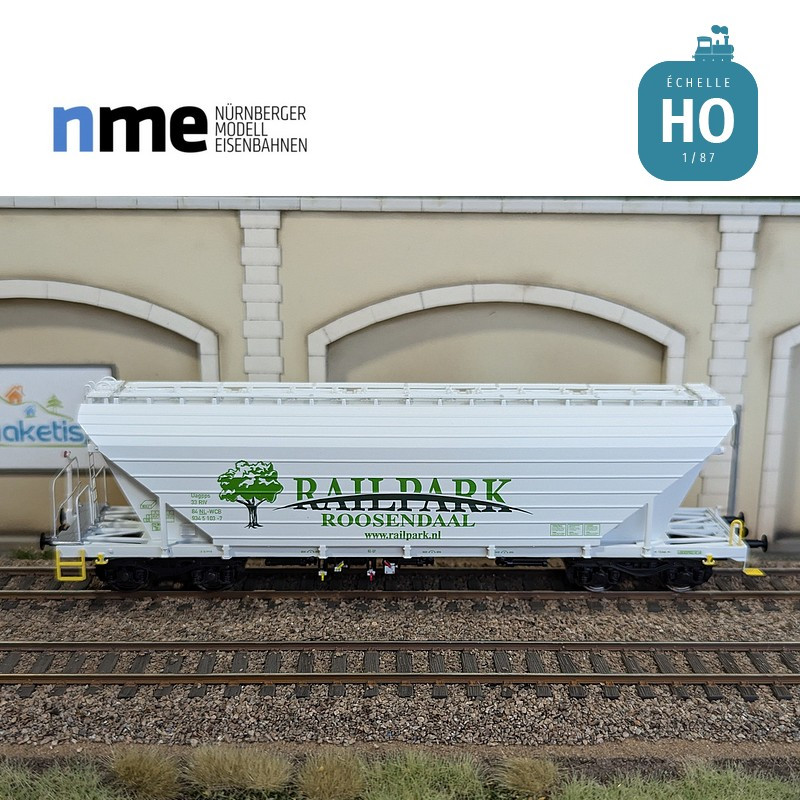 Grain wagon Uagpps 80m3 RAILPARK-ROOSENDAAL white Ep VI HO NME 513607 - Maketis