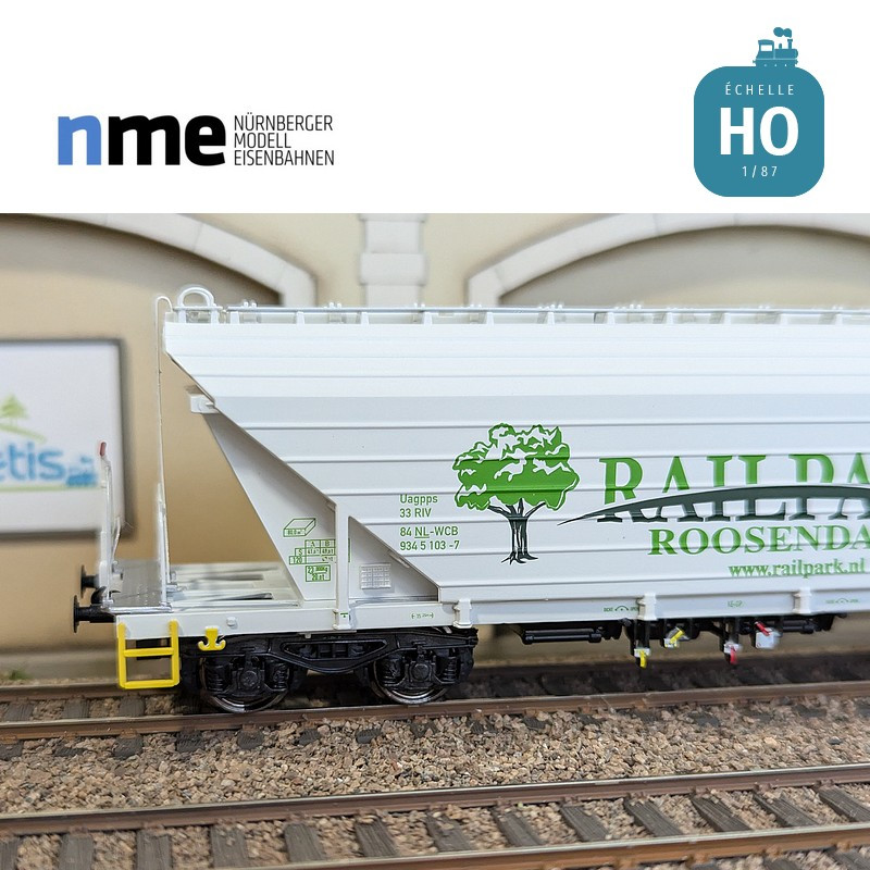 Grain wagon Uagpps 80m3 RAILPARK-ROOSENDAAL white Ep VI HO NME 513607 - Maketis