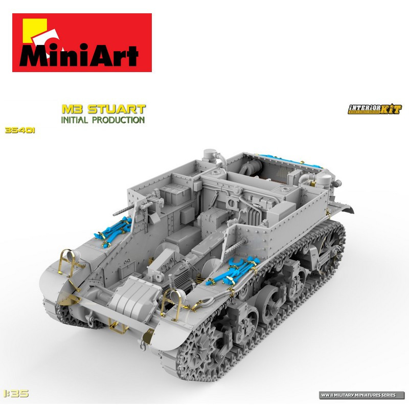 Char américain M3 Stuart Initial Production Interior kit WWII 1/35 MiniArt 35401 - Maketis