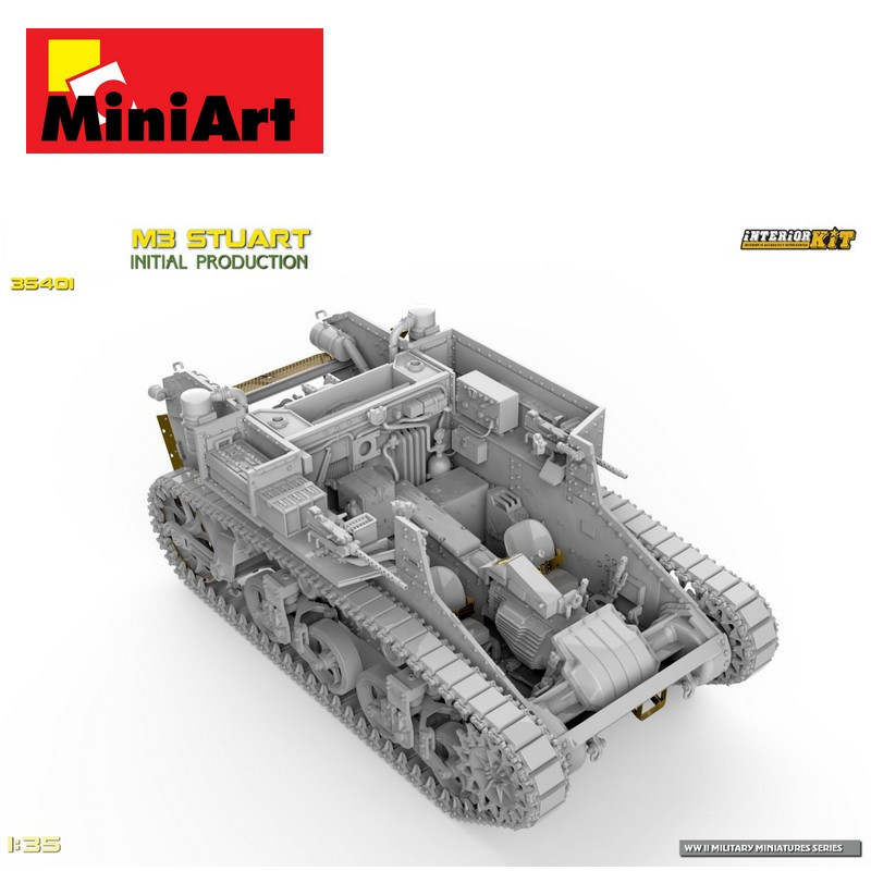 Char américain M3 Stuart Initial Production Interior kit WWII 1/35 MiniArt 35401 - Maketis