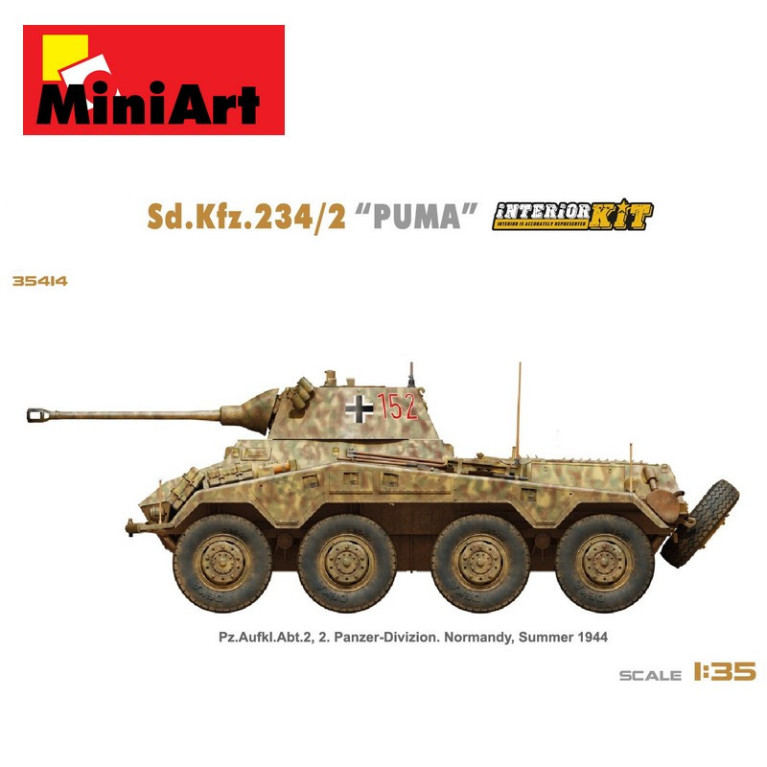 Véhicule blindé antichar allemand SD.KFZ.234/2 PUMA WWII 1/35 MiniArt 35419 - Maketis