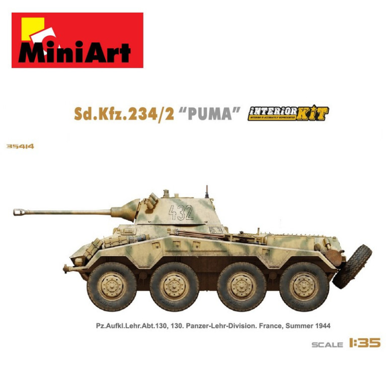 Véhicule blindé antichar allemand SD.KFZ.234/2 PUMA WWII 1/35 MiniArt 35419 - Maketis