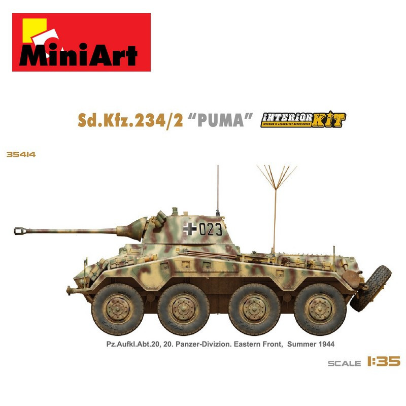 Véhicule blindé antichar allemand SD.KFZ.234/2 PUMA WWII 1/35 MiniArt 35419 - Maketis