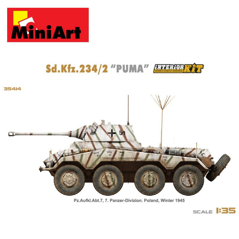 Véhicule blindé antichar allemand SD.KFZ.234/2 PUMA WWII 1/35 MiniArt 35419 - Maketis
