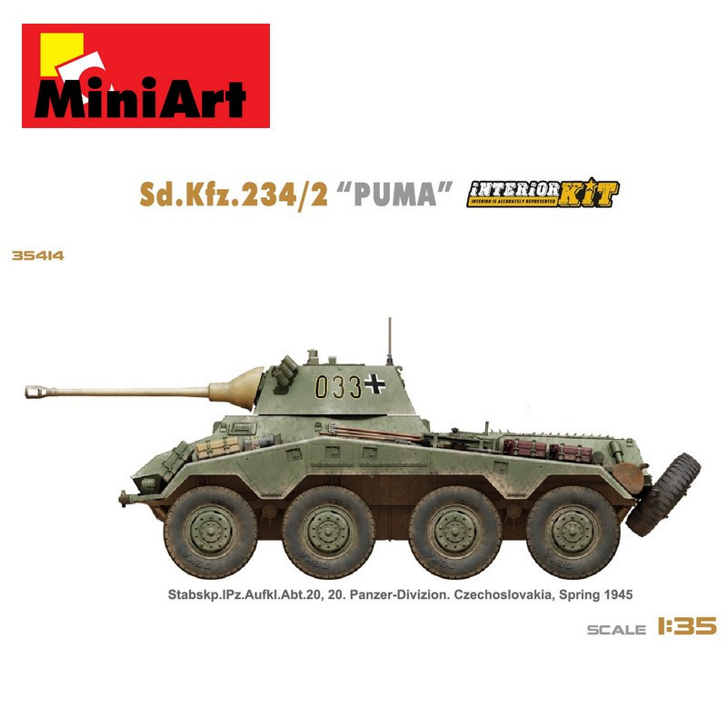 Véhicule blindé antichar allemand SD.KFZ.234/2 PUMA WWII 1/35 MiniArt 35419 - Maketis