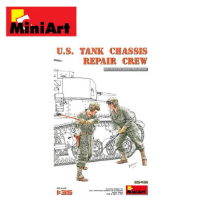 Equipe de réparateurs de char US intervenant sur chenille WWII 1/35 MiniArt 35481