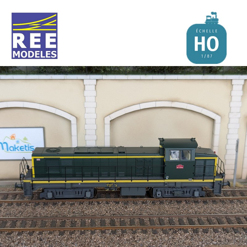 Diesellokomotive BB 63010 grün/gelb graues Fahrgestell SNCF Ep IV Analog HO REE JM-014 - Maketis