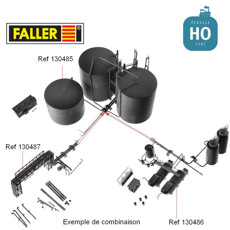 Tuyaux et installation soutirage HO Faller 130487