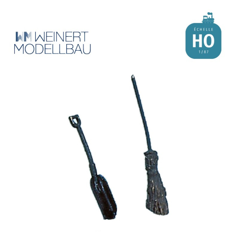 Pelle à charon et balai HO Weinert 3342 - Maketis Pelle à charon et balai HO Weinert 3342 - Maketis