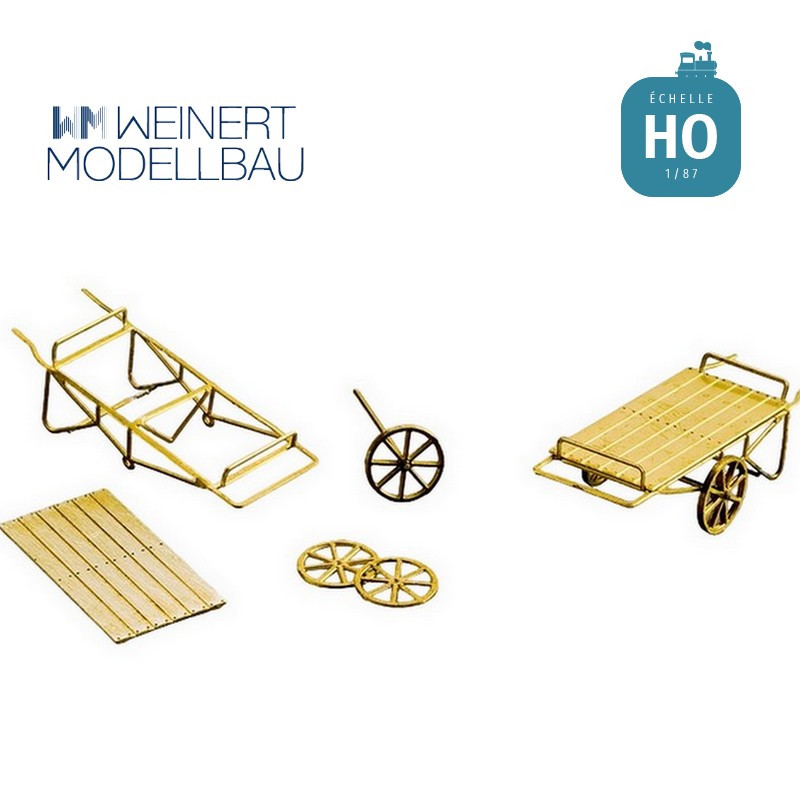 Chariot à bras porte colis HO Weinert 3214 - Maketis