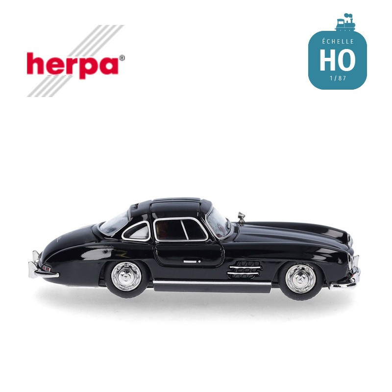 Voiture Mercedes-Benz 300 SL Gull Wing noire HO Herpa 421089 - Maketis