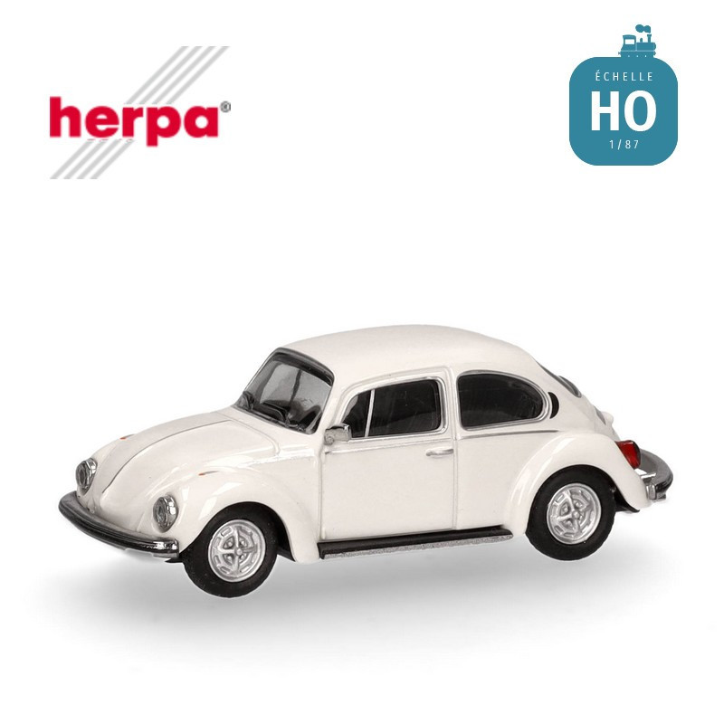 Voiture VW Coccinelle 1303 blanche HO Herpa 421096 - Maketis