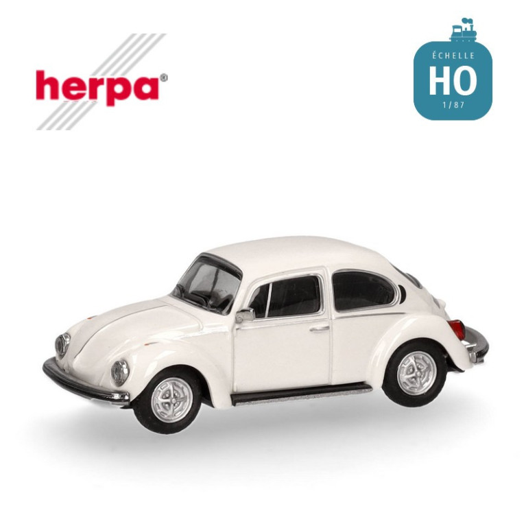 Voiture VW Coccinelle 1303 blanche HO Herpa 421096 - Maketis