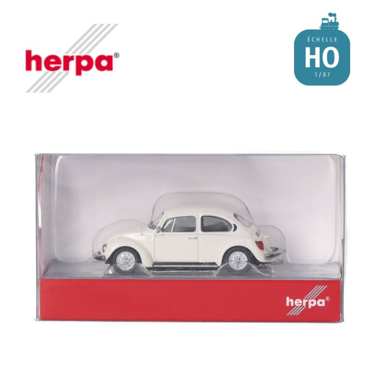Voiture VW Coccinelle 1303 blanche HO Herpa 421096 - Maketis