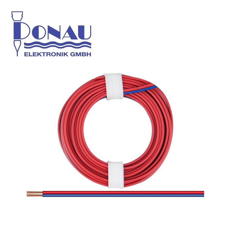 Câblage souple multibrins double 0,14 mm² / 5 m rouge-bleu Donau 218-02SB - Maketis