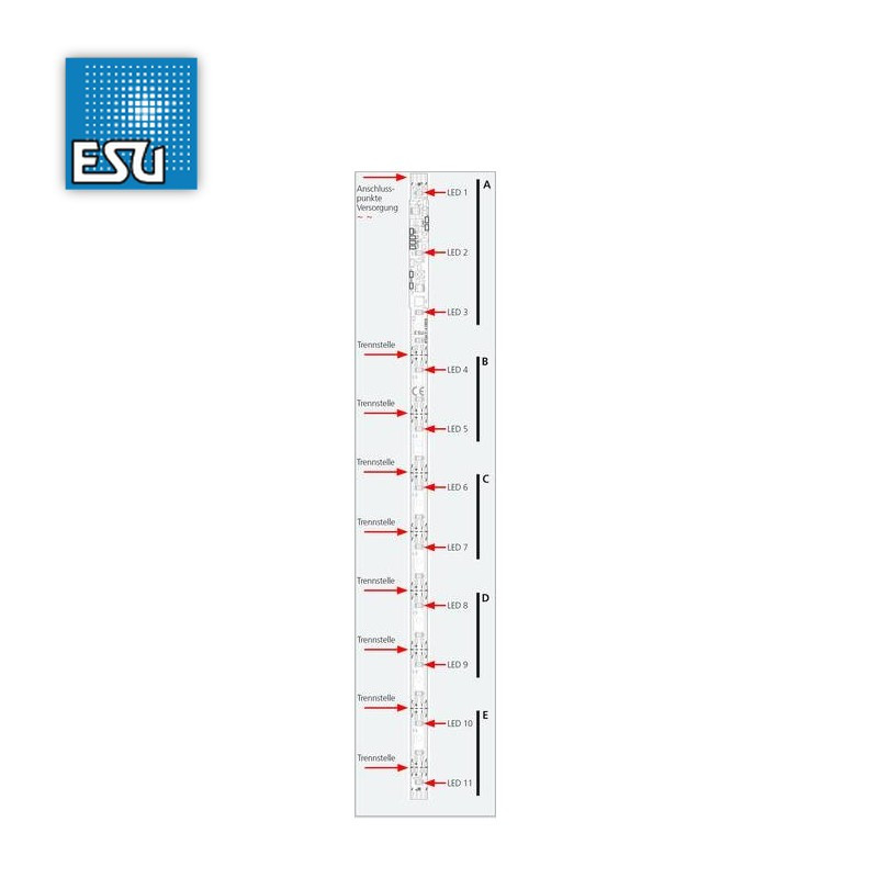 Eclairage intérieur jaune, 2 feux rouges et décodeur ESU 50709 - Maketis