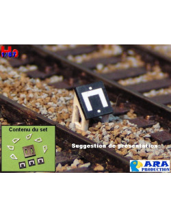 SNCF 3 plaques gabarit pour entrevoie réduite