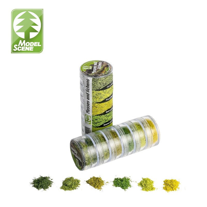 Set de mousses et lichens (6 couleurs) Model Scene 000-91 - Maketis