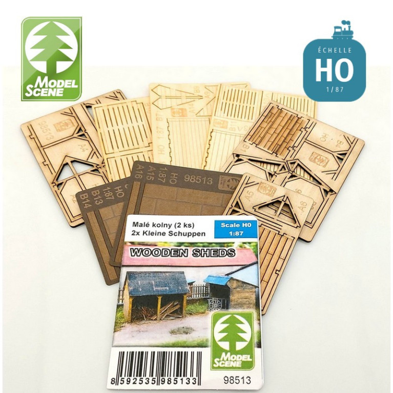 Set de 2 abris à bois (kit) HO Model Scene 98513 - Maketis