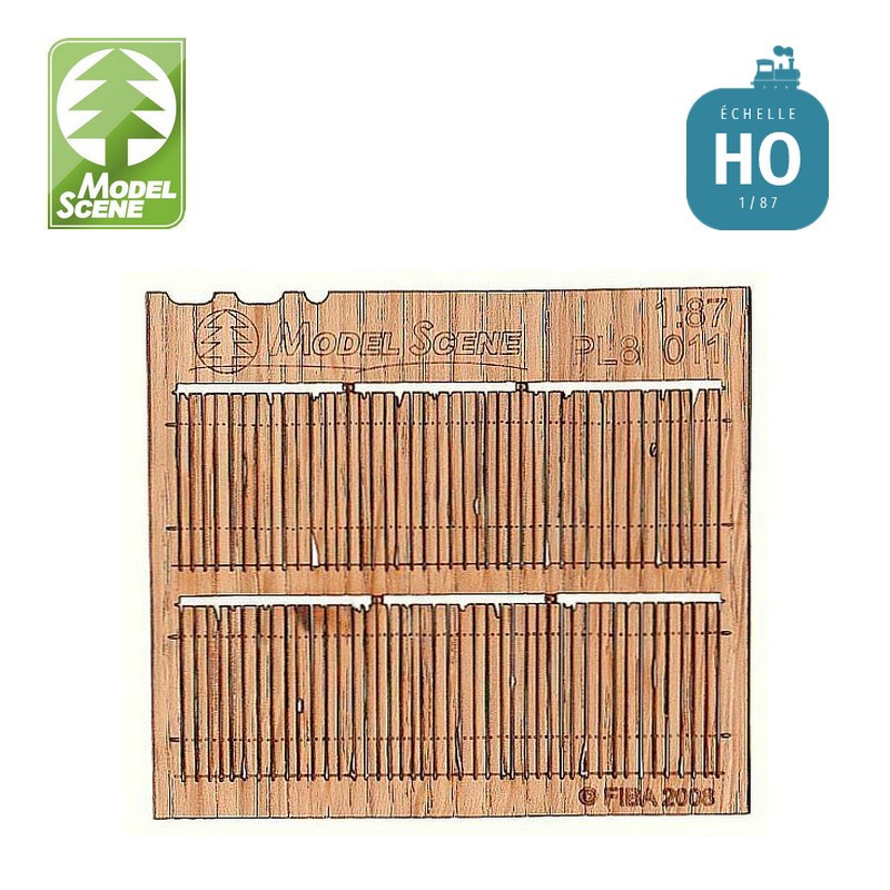 Clôture en planches de cèdre Rustique HO Model Scene PL8-011 - Maketis