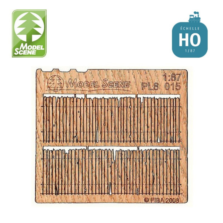 Clôture en bois usée HO Model Scene PL8-015 - Maketis