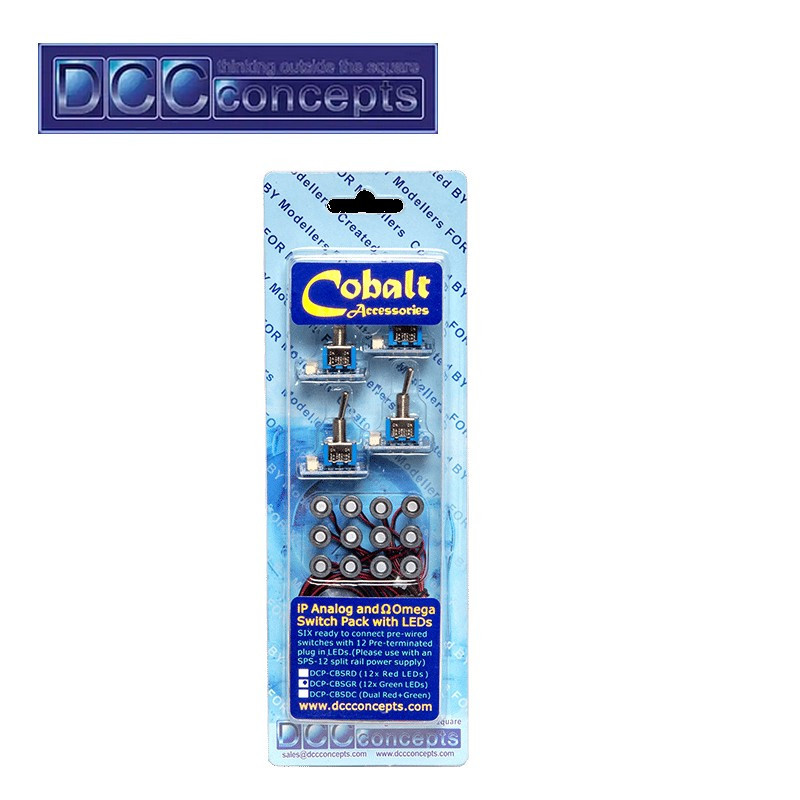 Set 6 interrupteurs avec Leds (Rouge et Vert) pour moteur Cobalt iP Analog et Omega DCCconcepts DCP-CBSDC - Maketis