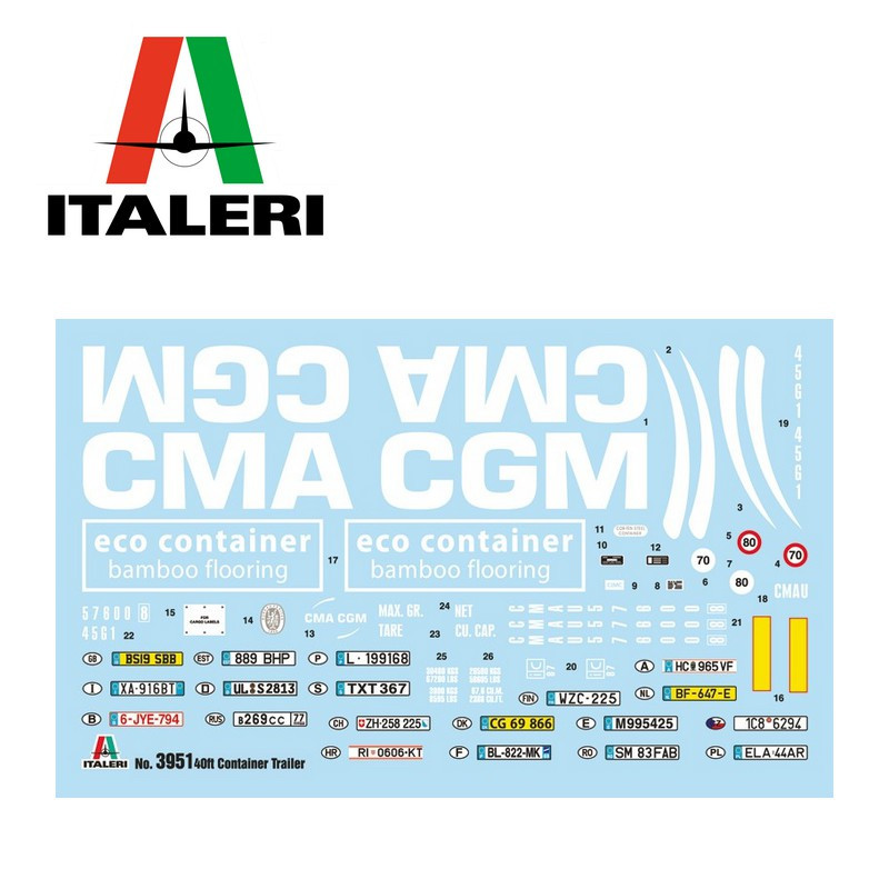 Semi-remorque avec container 40' 1/24 Italeri 3951 - Maketis