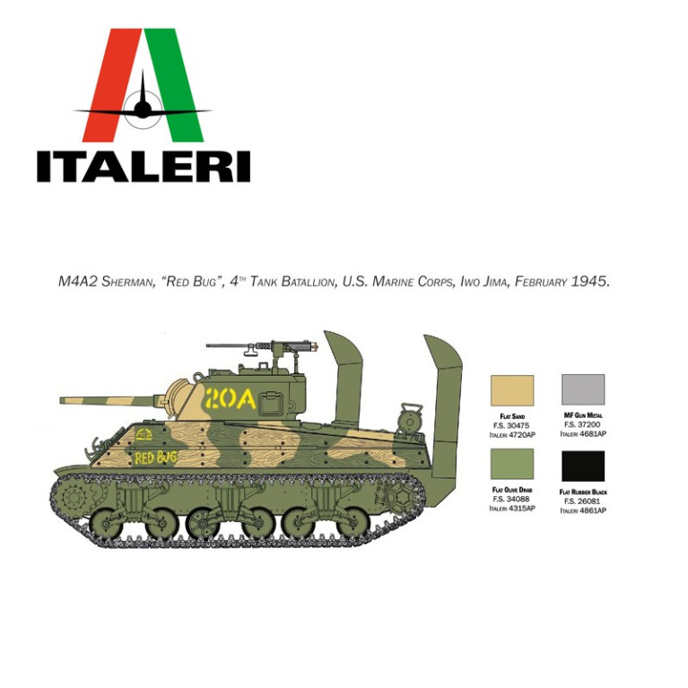 Char M4A2 Sherman US Marine Corps 1/35 Italeri 6583 Char M4A2 Sherman US Marine Corps 1/35 Italeri 6583