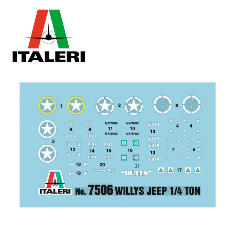 Véhicule militaire Jeep Willis 4x4 1/72 ITALERI 7506 Véhicule militaire Jeep Willis 4x4 1/72 ITALERI 7506