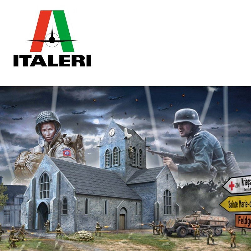 Bataille de Normandie Sainte-Mère-Eglise 6 Juin 1944 1/72 Italeri 6199-Maketis