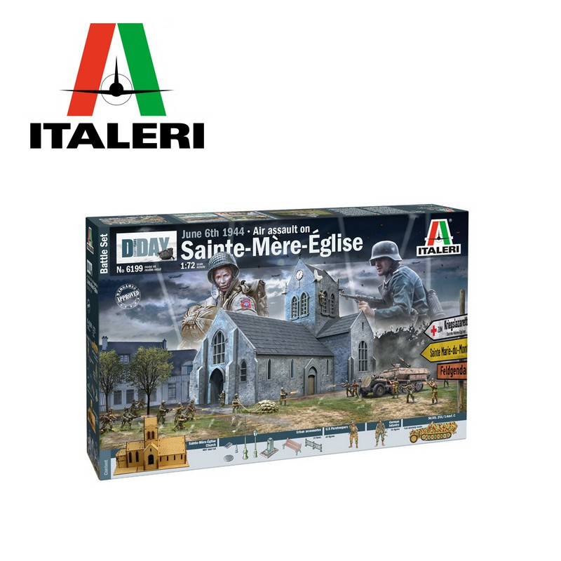 Bataille de Normandie Sainte-Mère-Eglise 6 Juin 1944 1/72 Italeri 6199-Maketis